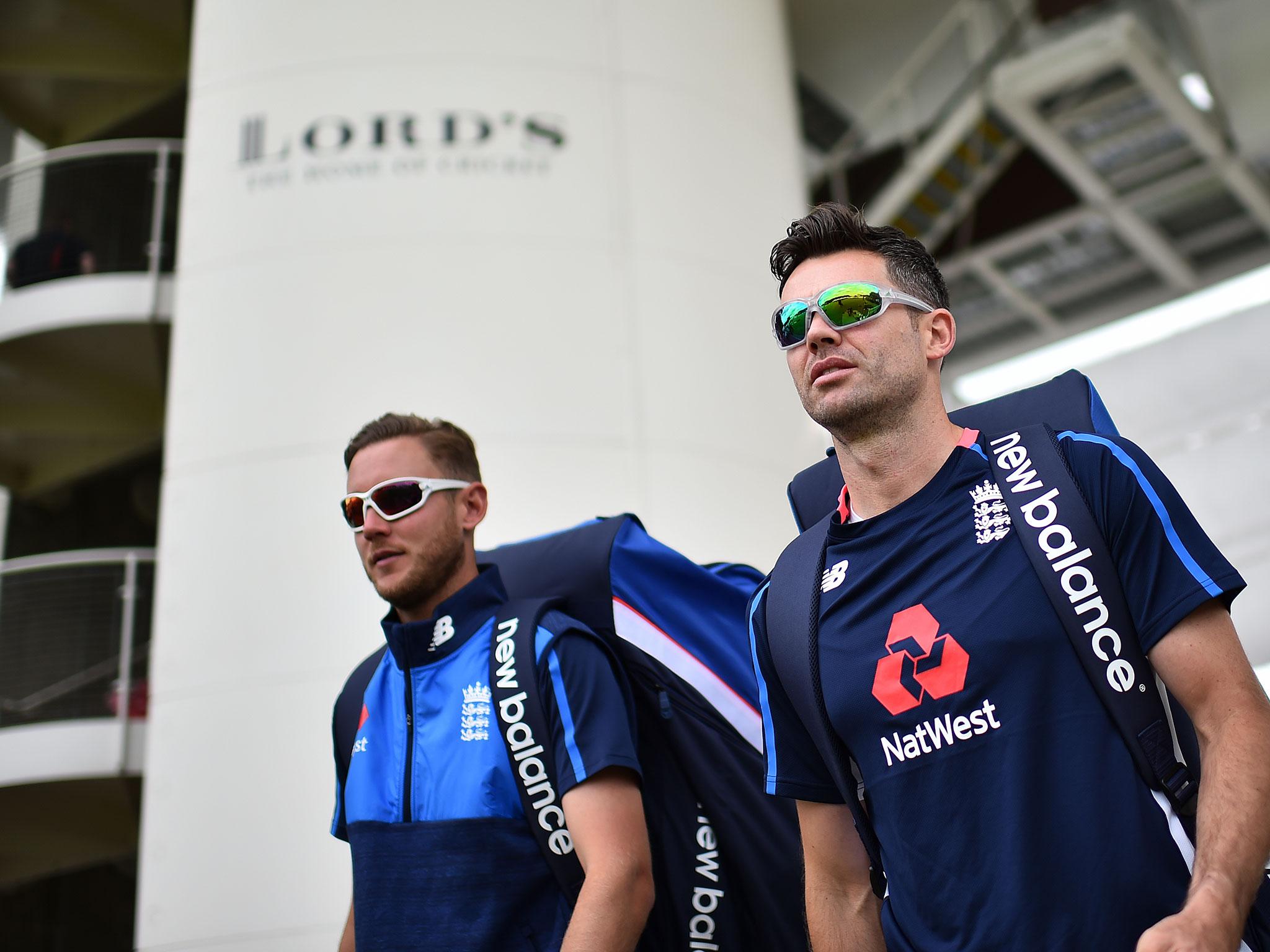 Stuart Broad and James Anderson ahead of an England nets session