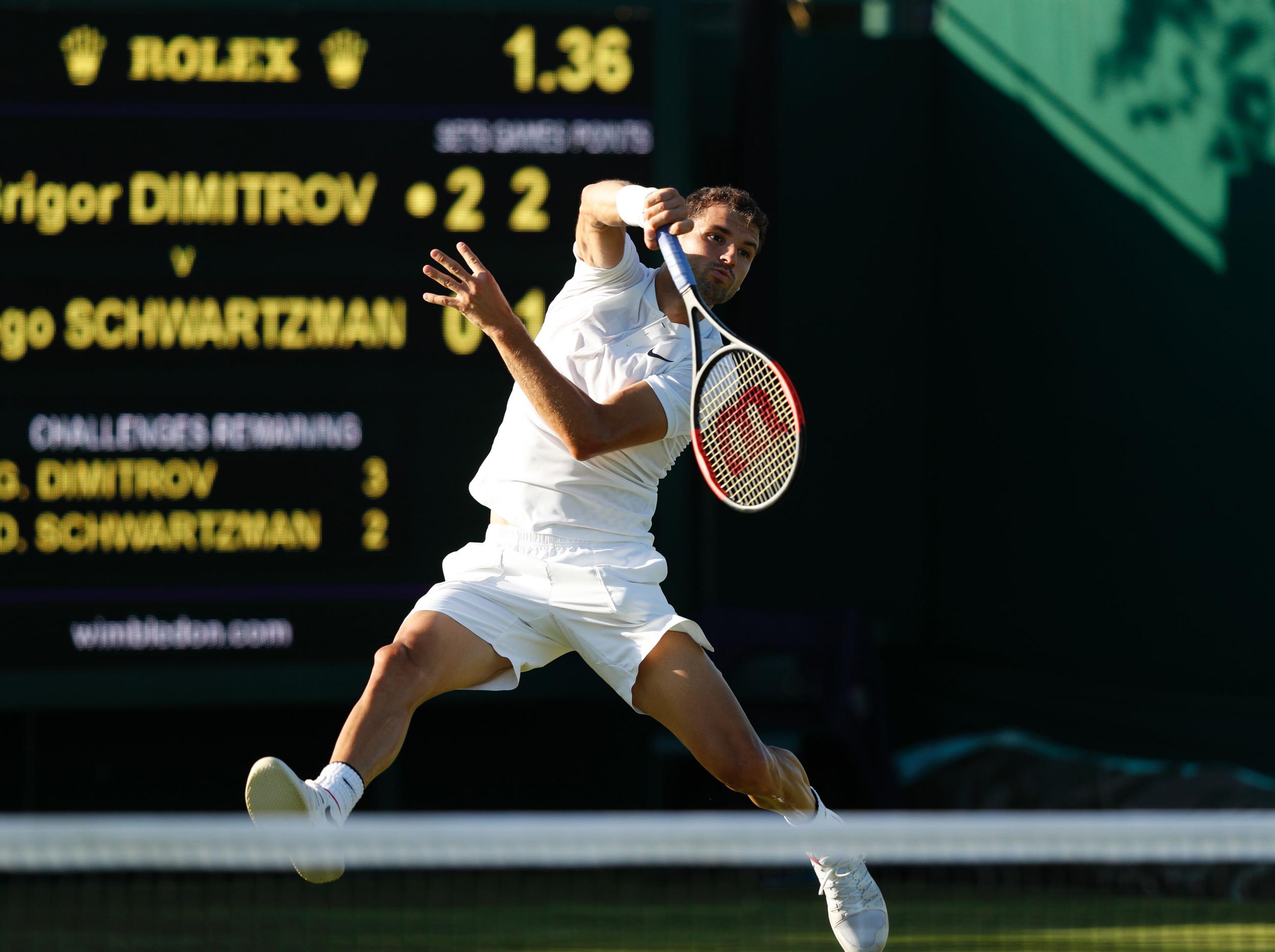 Dimitrov won his first round match at Wimbledon