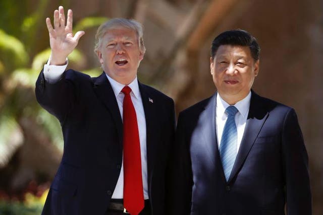 Chocolate cake: Mr Trump hosted Mr Xi at his Mar-a-Lago resort in April