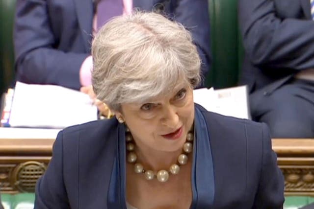 Prime Minister Theresa May during Prime Minister's Questions