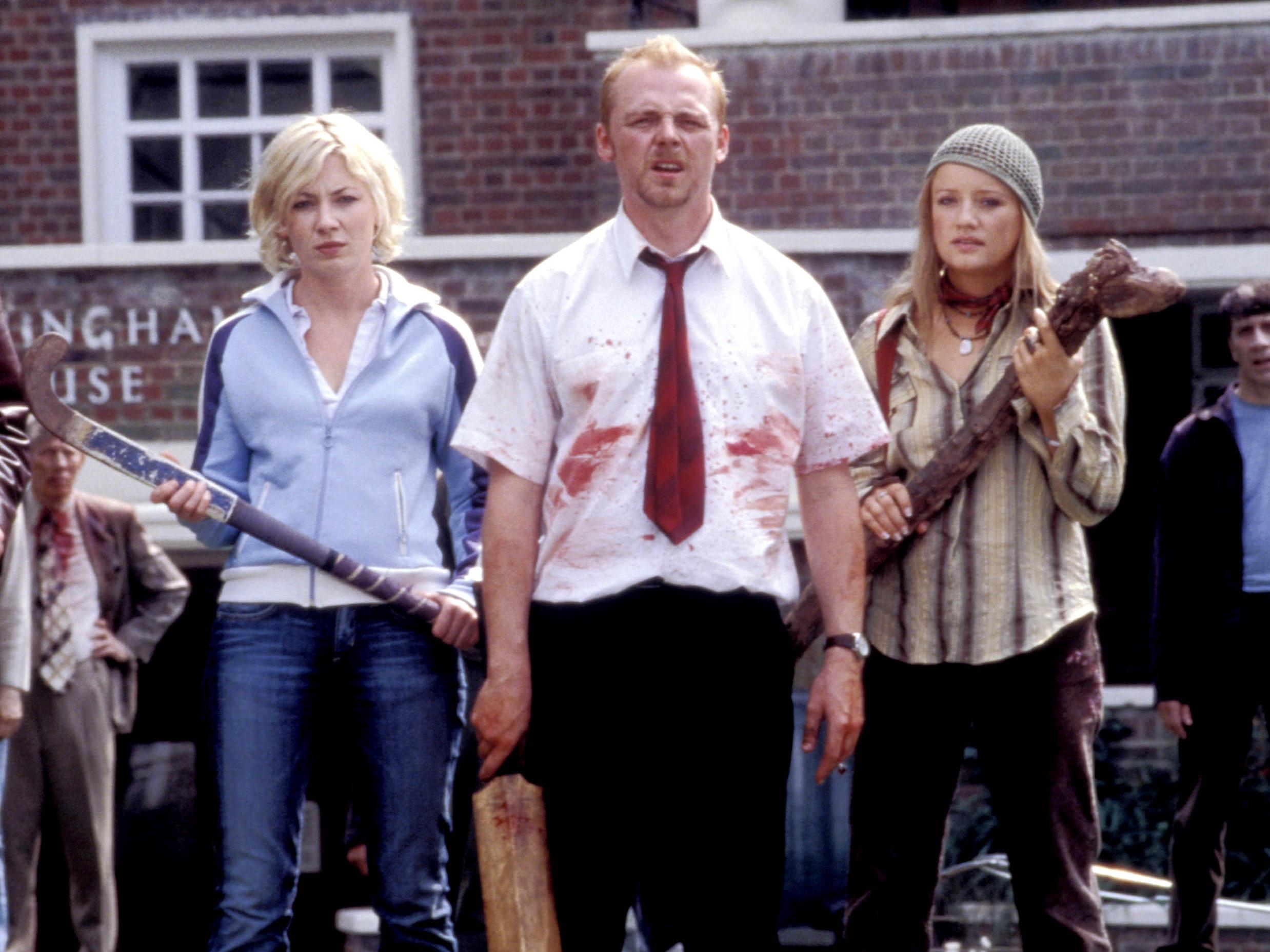 Kate Ashfield (left) as Liz, Simon Pegg (centre) as Shaun and Lucy Davis (right) as Dianne in Wright's 'Shaun of the Dead'