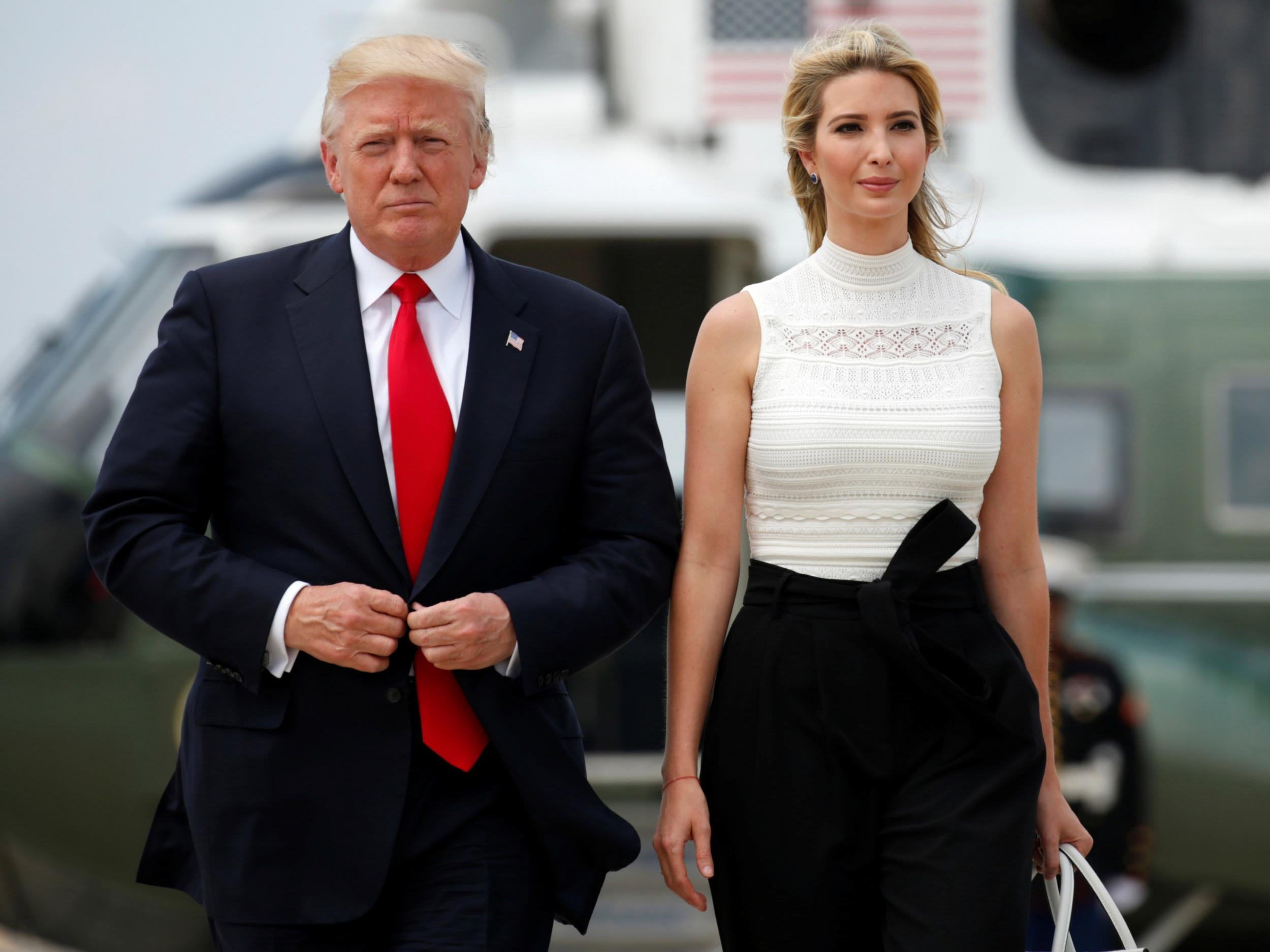 US President Donald Trump and his daughter and senior adviser Ivanka Trump