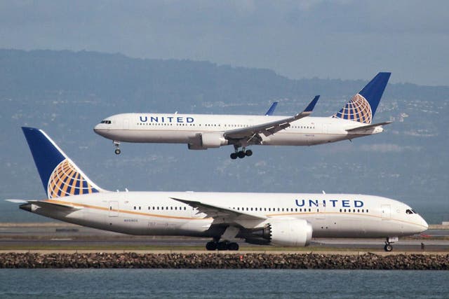 United Airlines planes on the runway