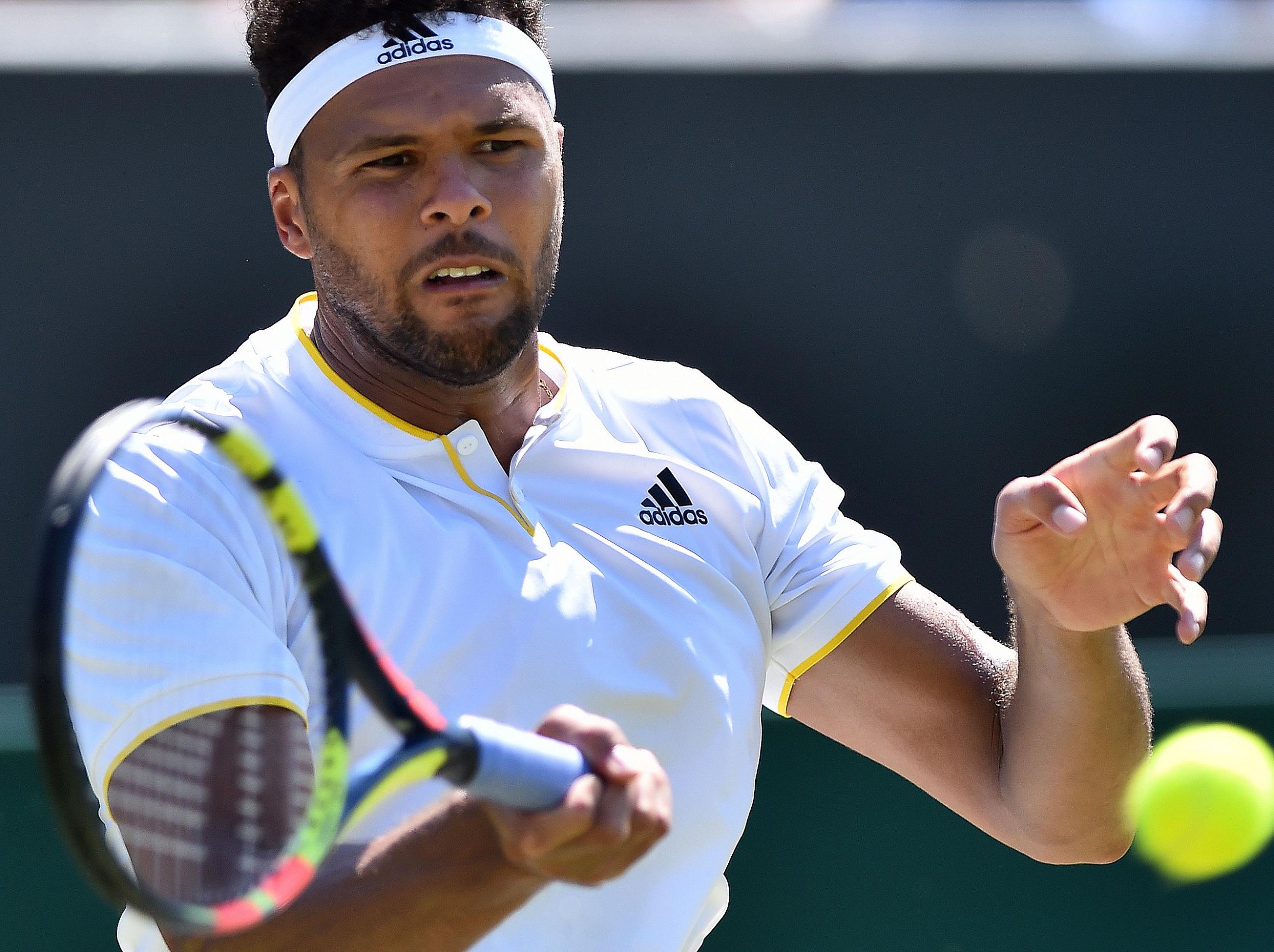 Tsonga was spotted battling the bugs