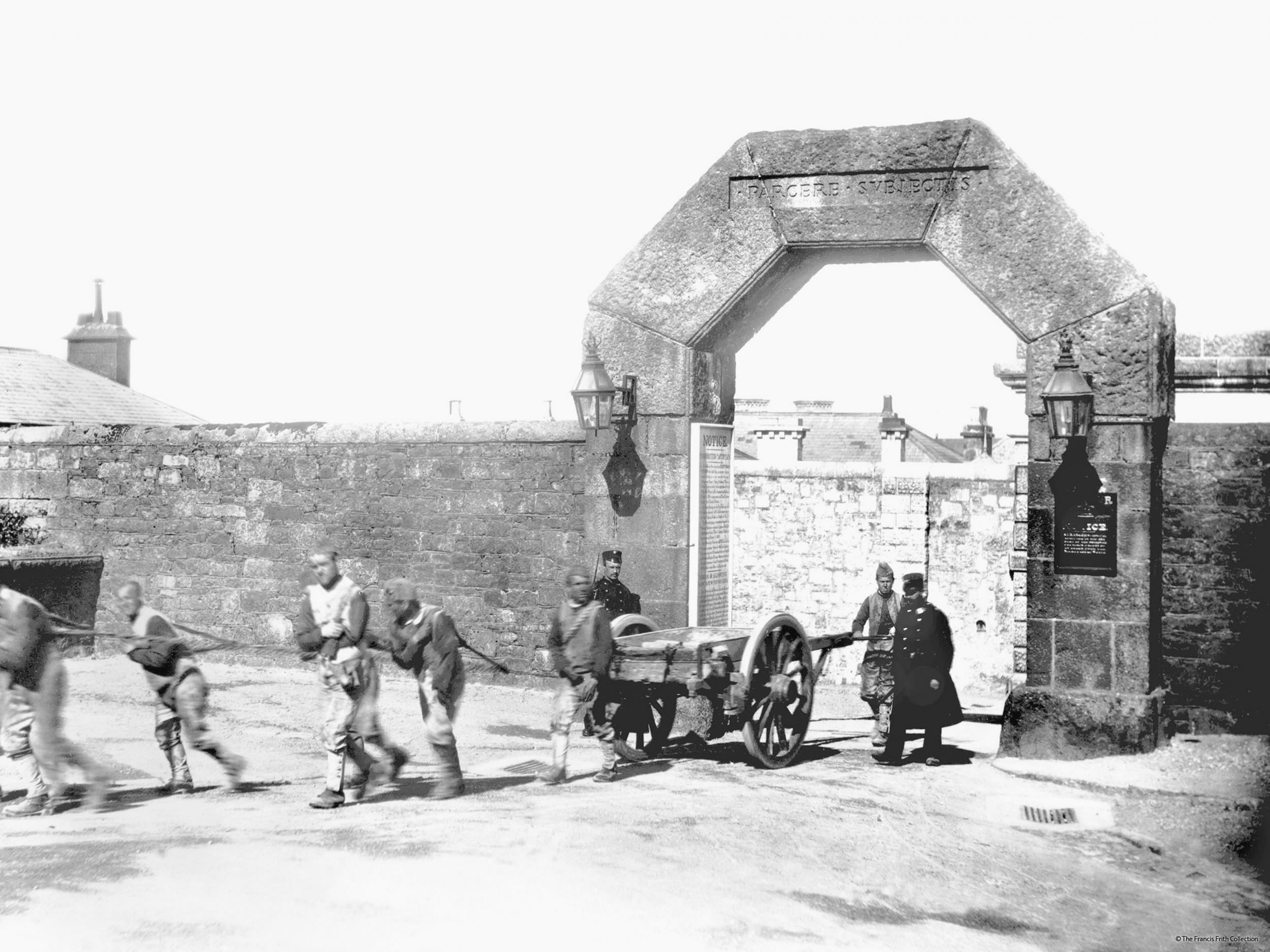 Princetown, Dartmoor Prison Gates and Convicts 1890