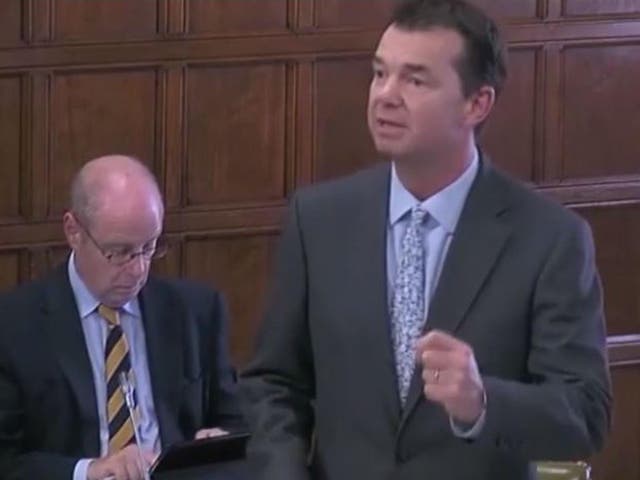 Guy Opperman was heckled consistently during his speech