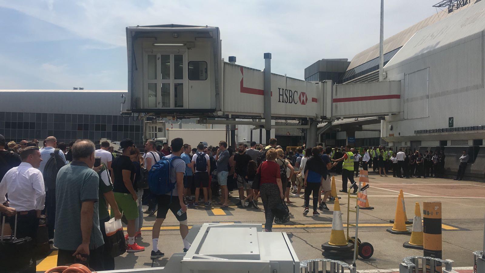 Passengers had to wait 10 minutes before being escorted from their plane