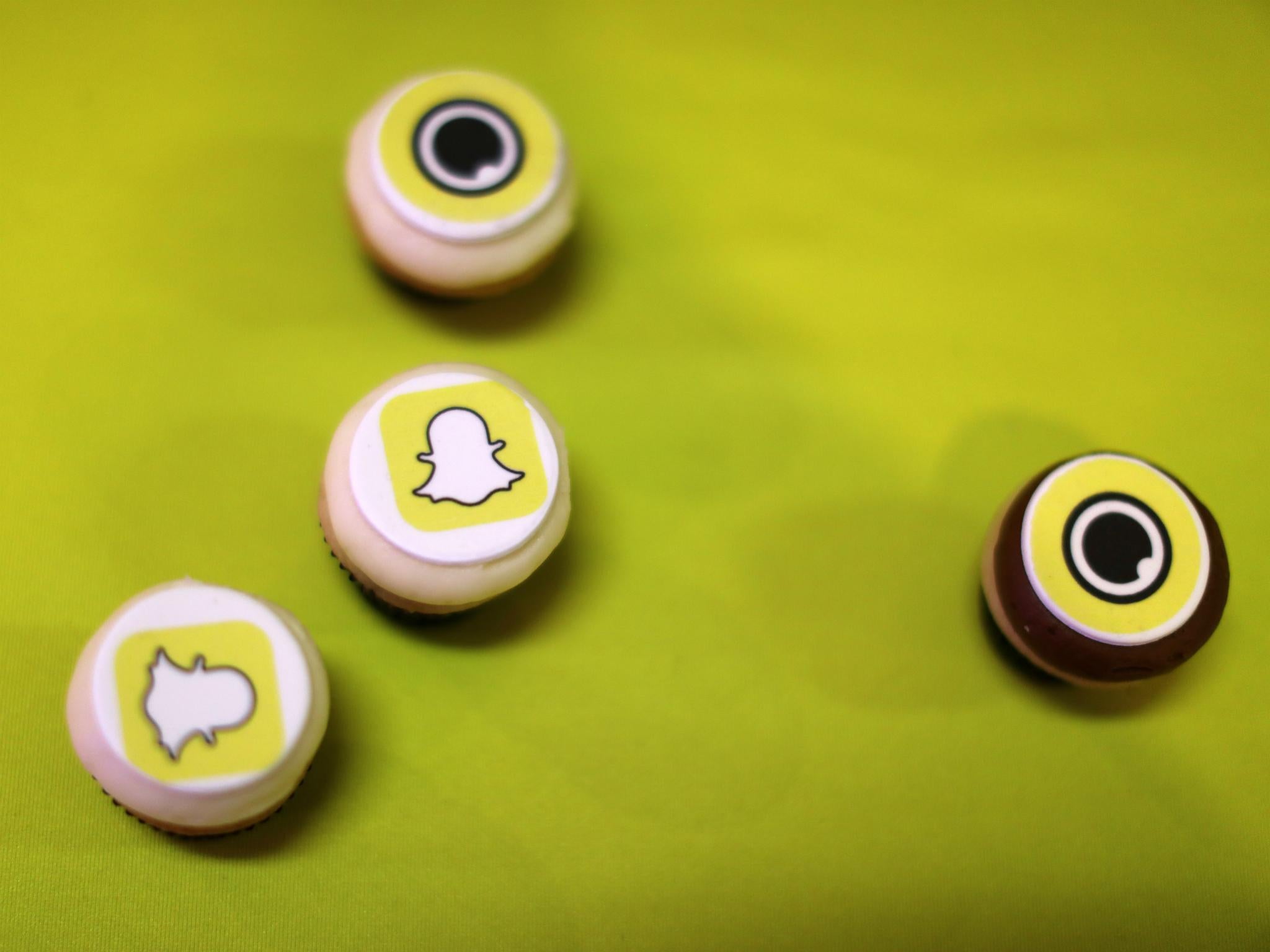 The logo of messaging app Snapchat is seen at a booth at TechFair LA, a technology job fair, in Los Angeles, California, U.S., January 26, 2017