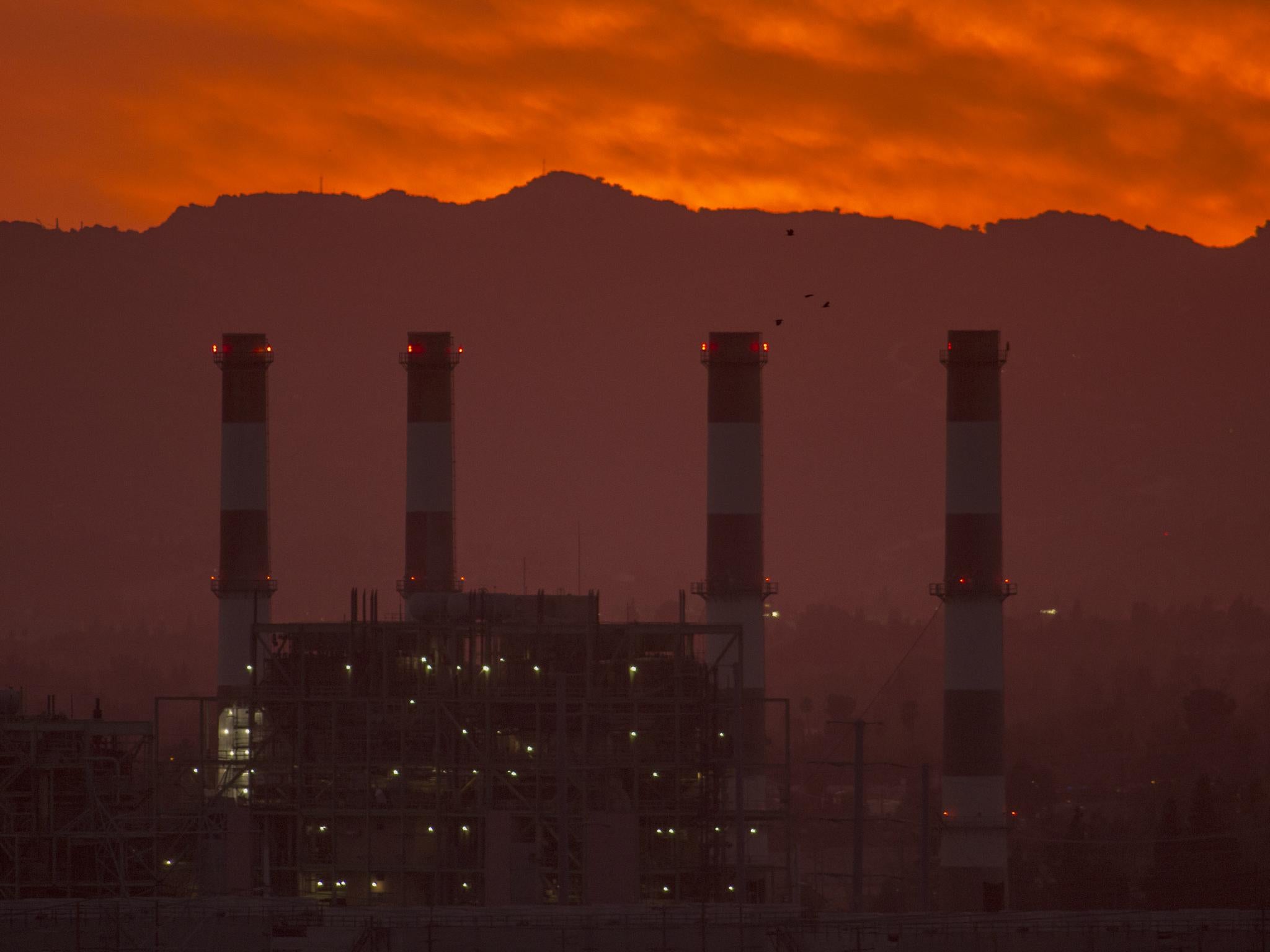 The gas-powered Valley Generating Station is seen in the San Fernando Valley, March 2017 in Sun Valley, California. Atmospheric carbon dioxide levels reached a new record high in 2016.