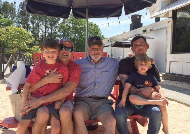 Four generations of Settle boys: Will Settle with his son, father, brother and nephew.
