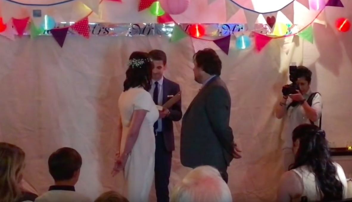 Whiteley and Green at their 'wedding'