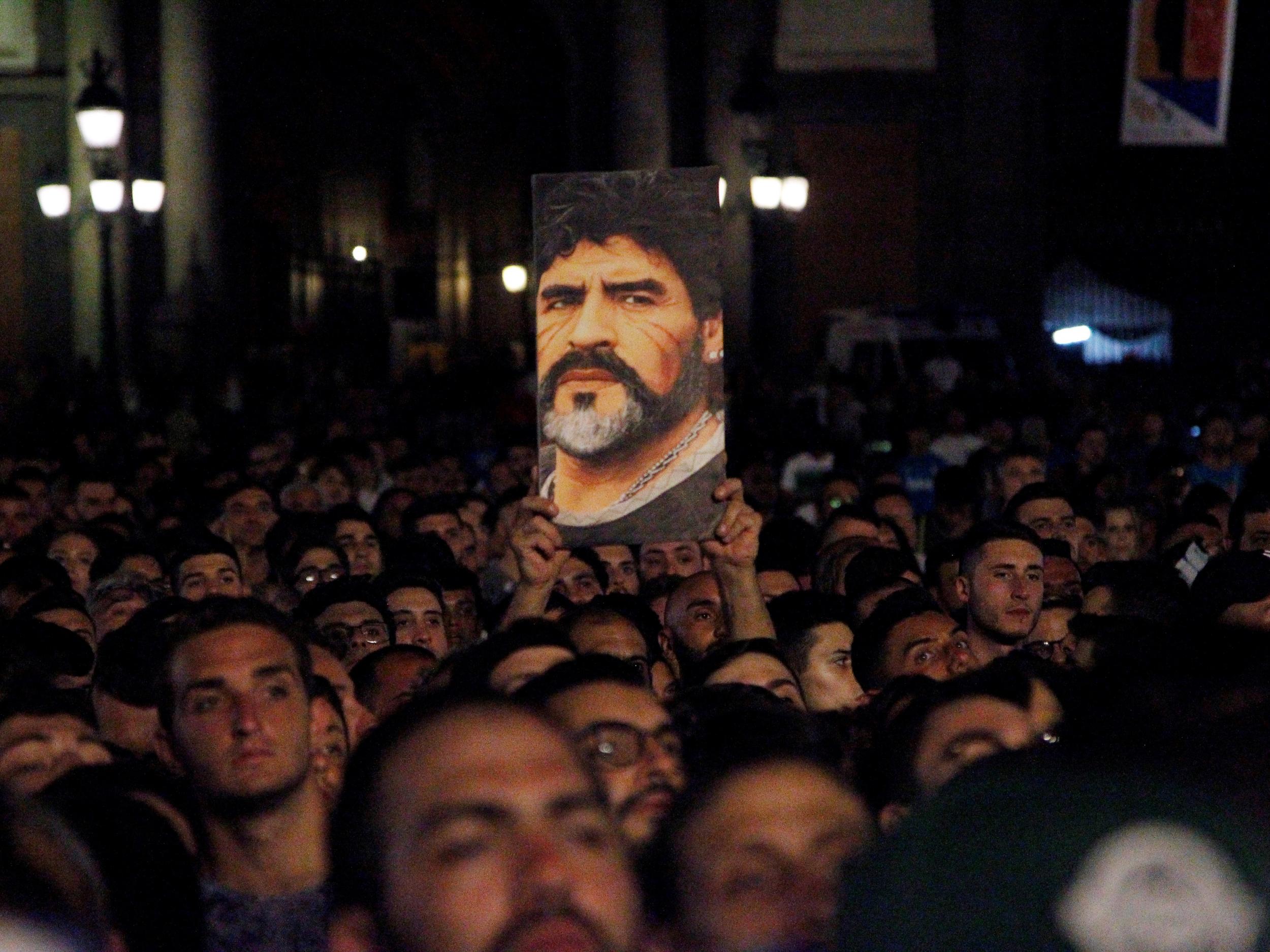 Thousands of fans turned out to see Maradona's return