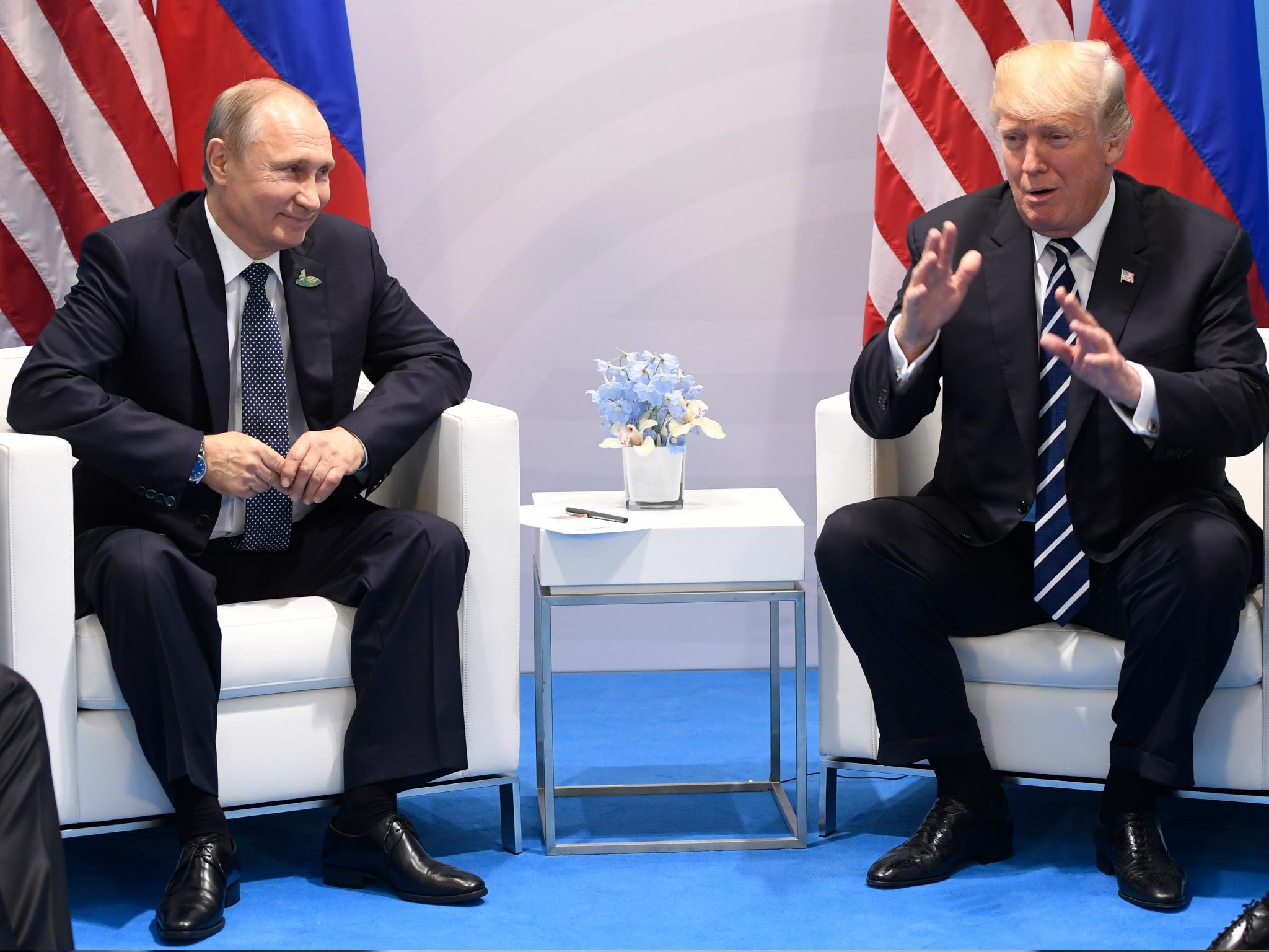 Russian President Vladimir Putin and Donald Trump meet in Hamburg, Germany at the G20 summit