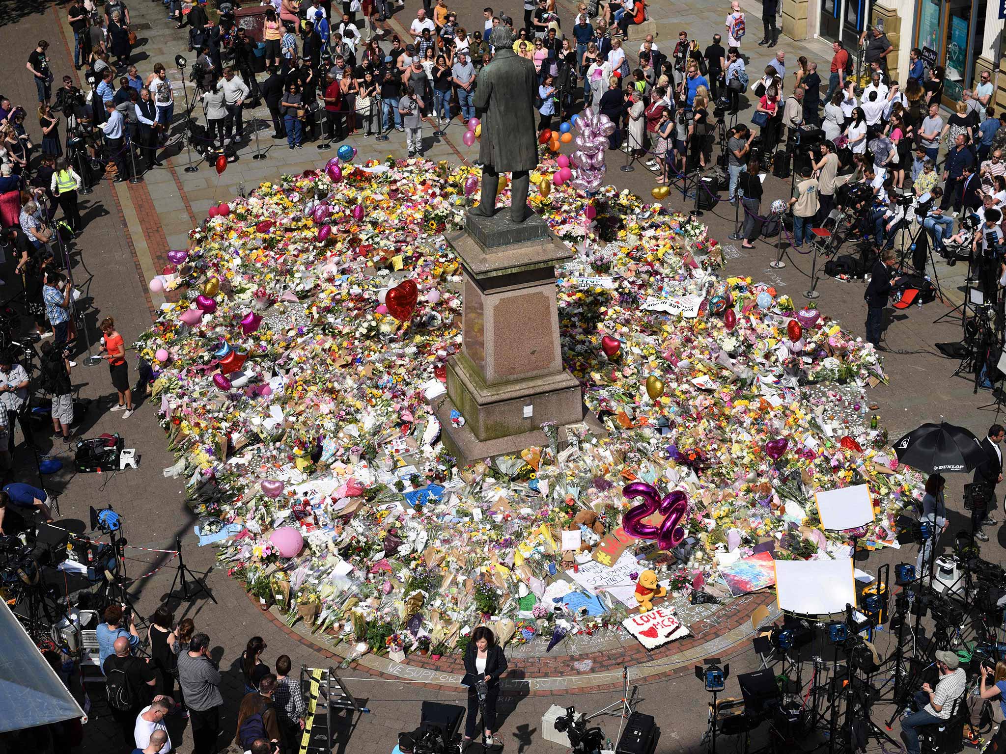Tributes were laid in the city centre in the aftermath of the atrocity