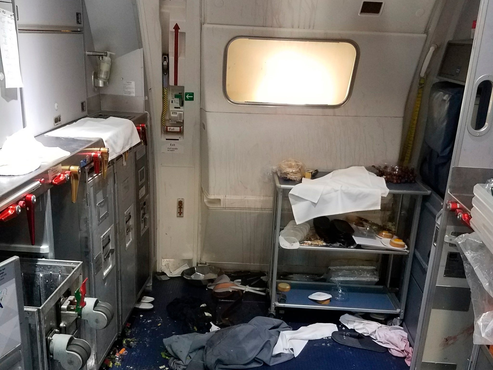 The aftermath of the incident on Delta Flight 129 from Seattle to Beijing