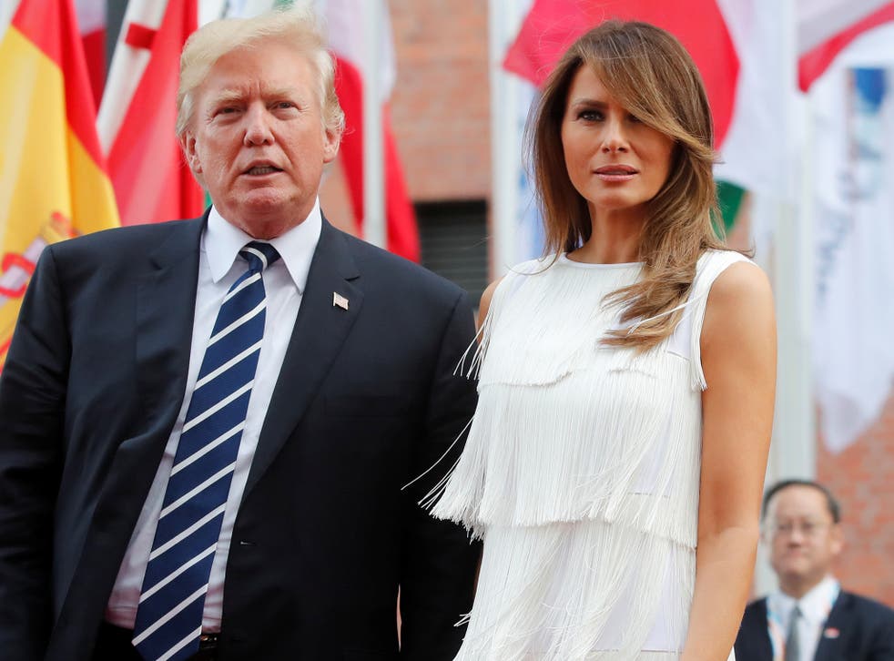 President Donald Trump and his wife Melania Trump are seen at the G20 summit in Hamburg, Germany