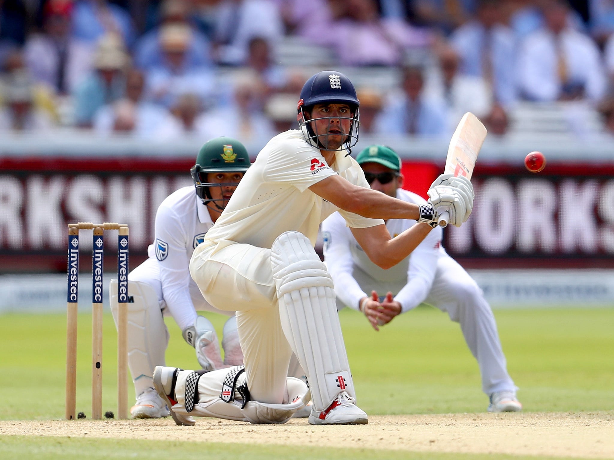 Alastair Cook's painstaking 127-ball half-century strengthened England's hand