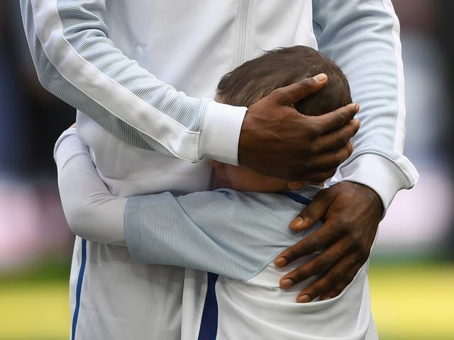 Bradley Lowery accompanied Jermain Defoe for the striker's return to the England national team in March