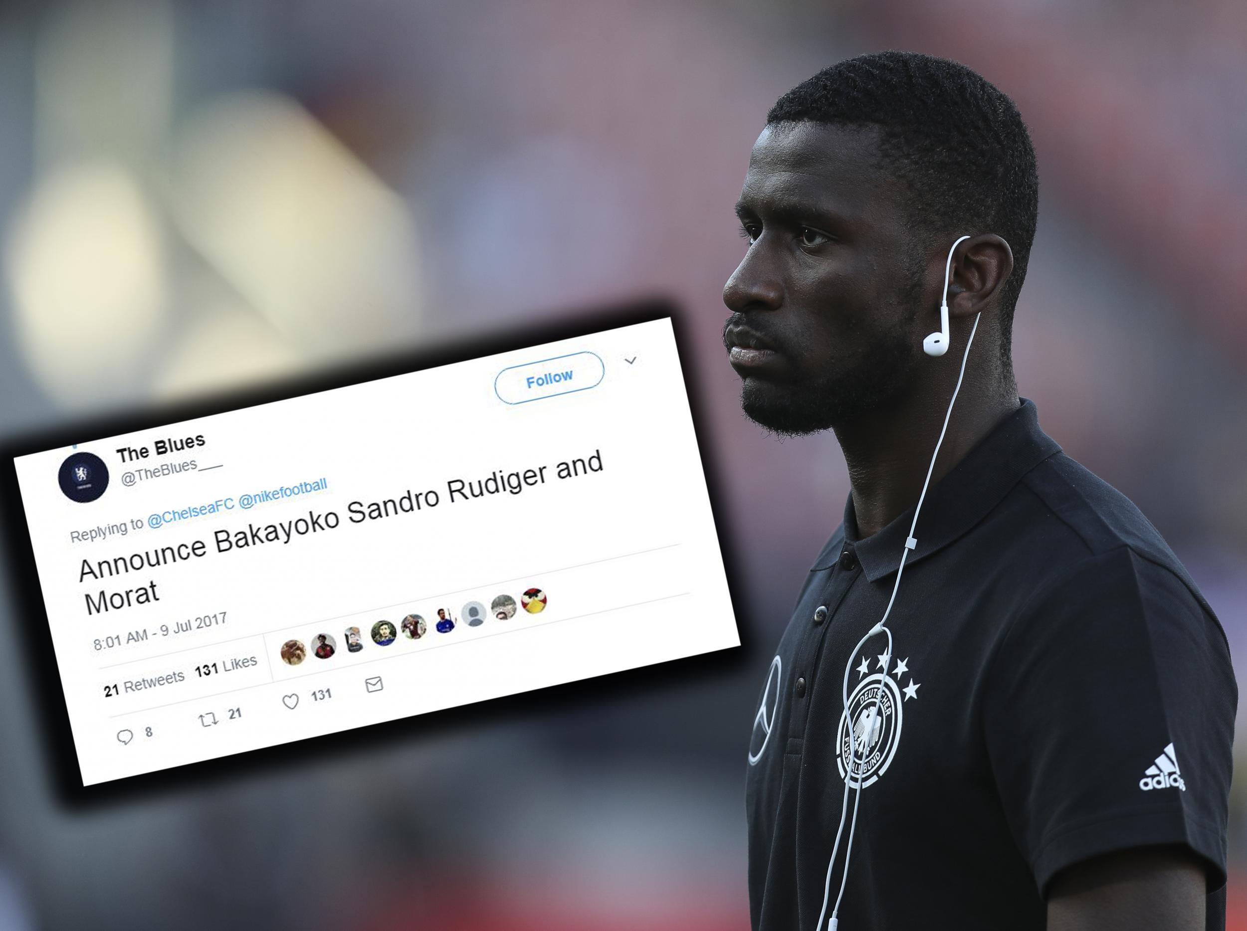 It didn't take long for Rudiger to be trolled