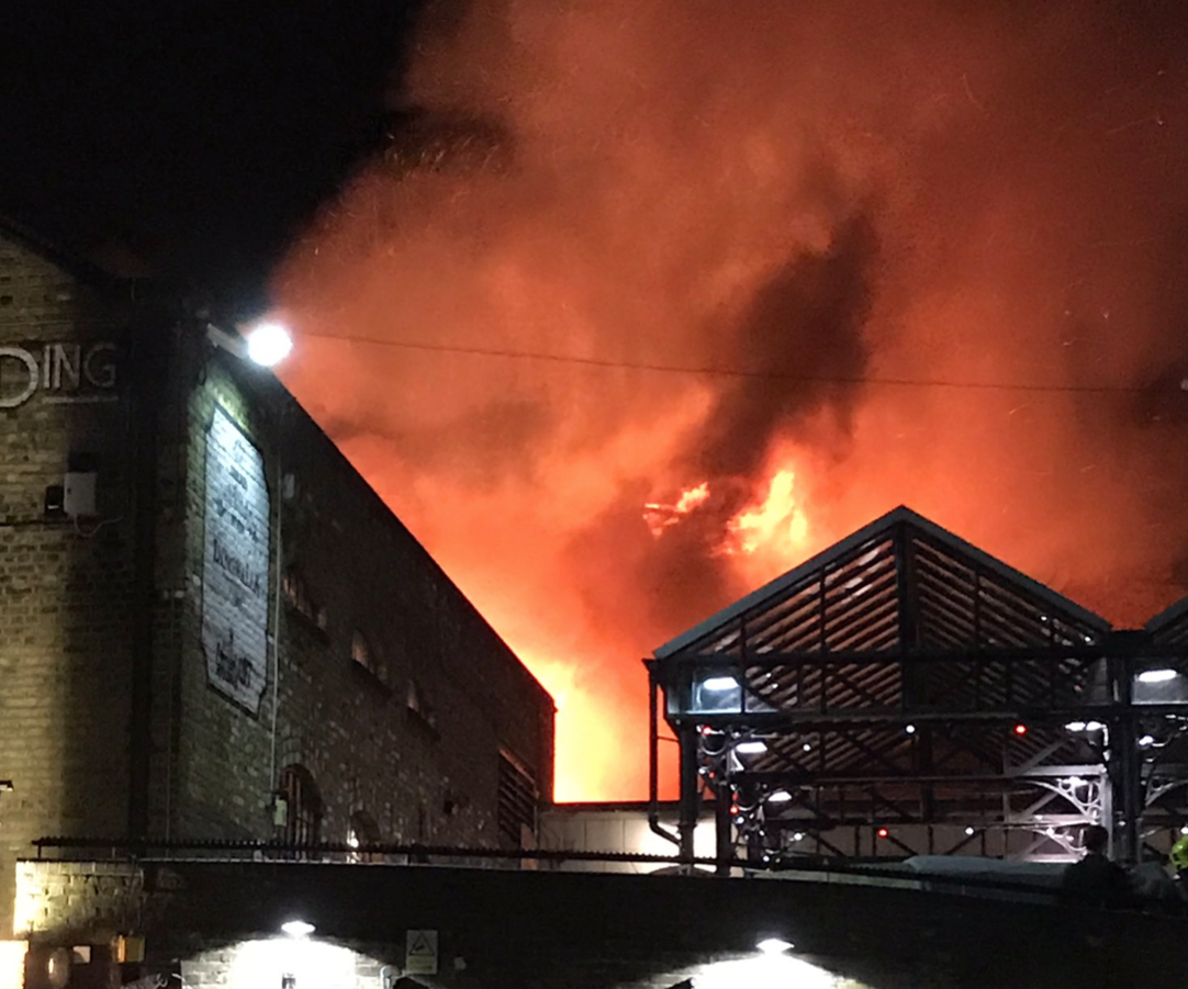 A major fire has broken out at Camden Lock Market in London