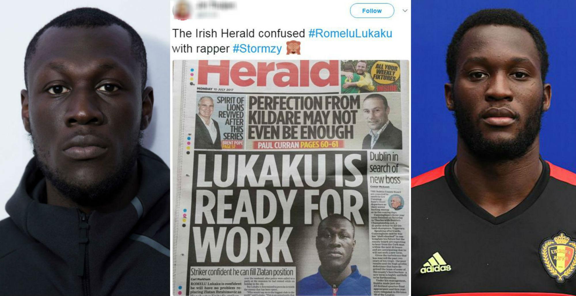 This Newspaper Just Used A Picture Of Stormzy In A Story About Romelu Lukaku Indy100 Indy100