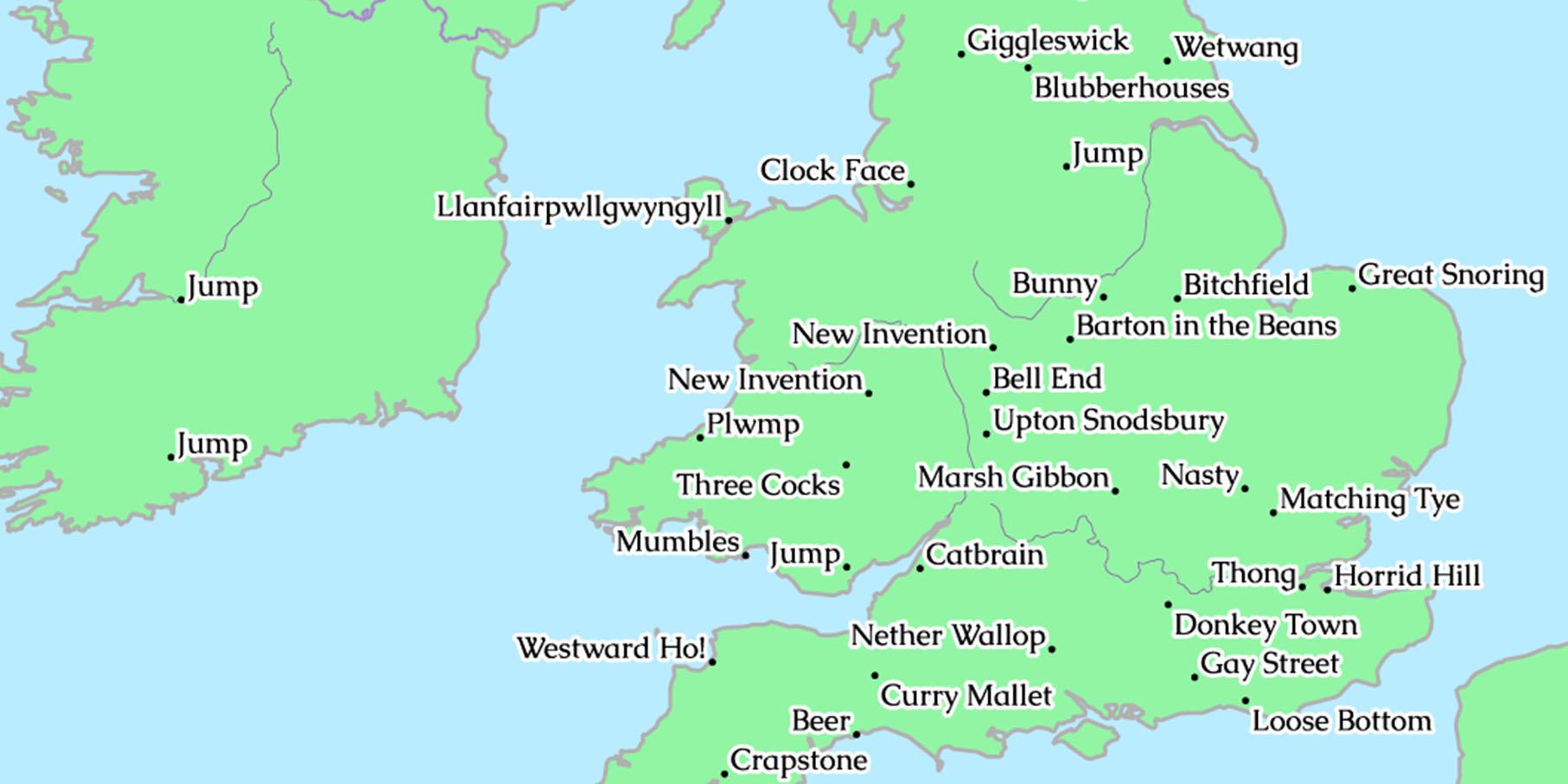 This Map Shows The Weirdest Place Names In The Uk And Ireland Indy100 Indy100