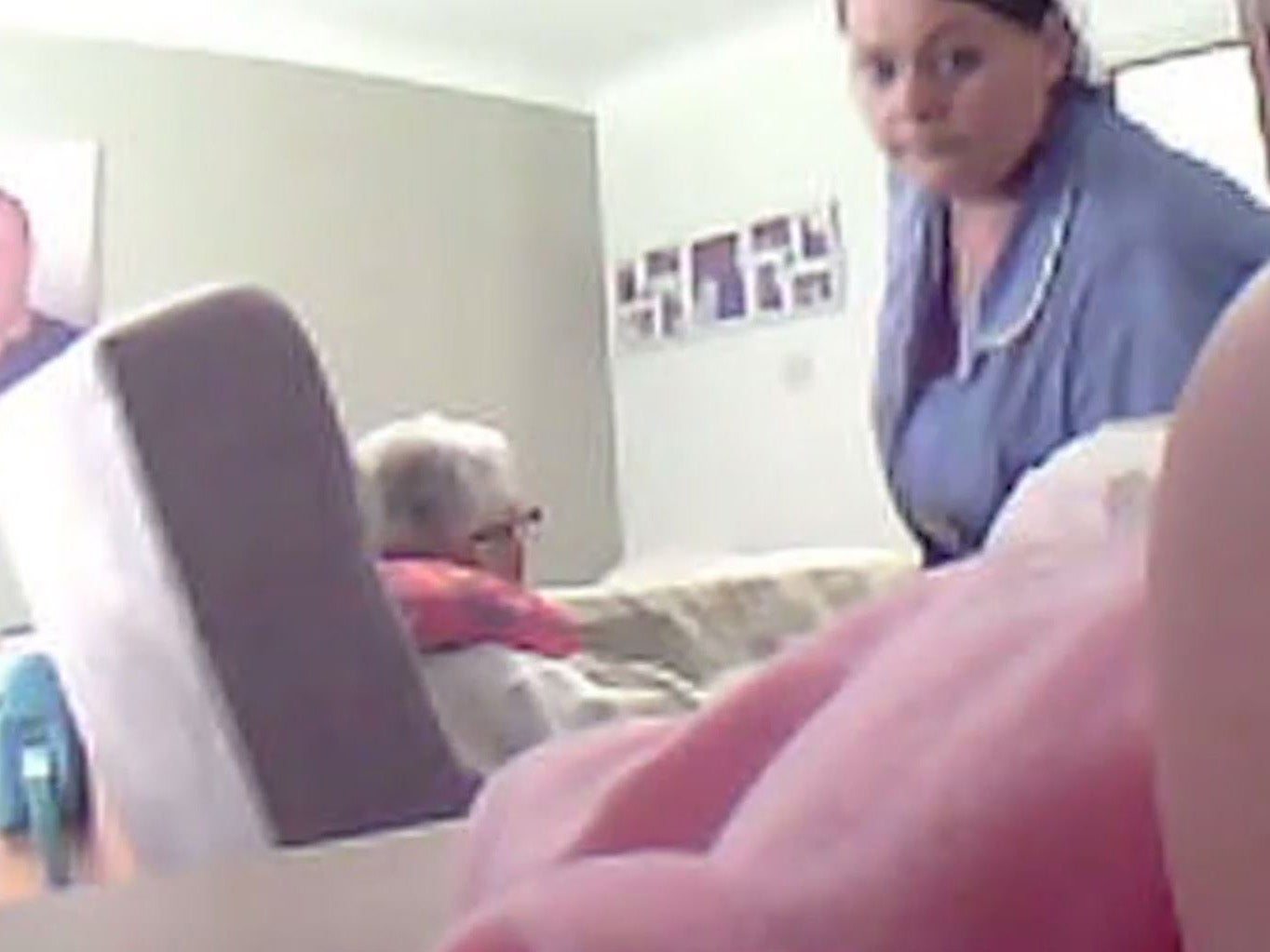 The care home worker was filmed telling a colleague the smell of the body spray was 'better than poo'