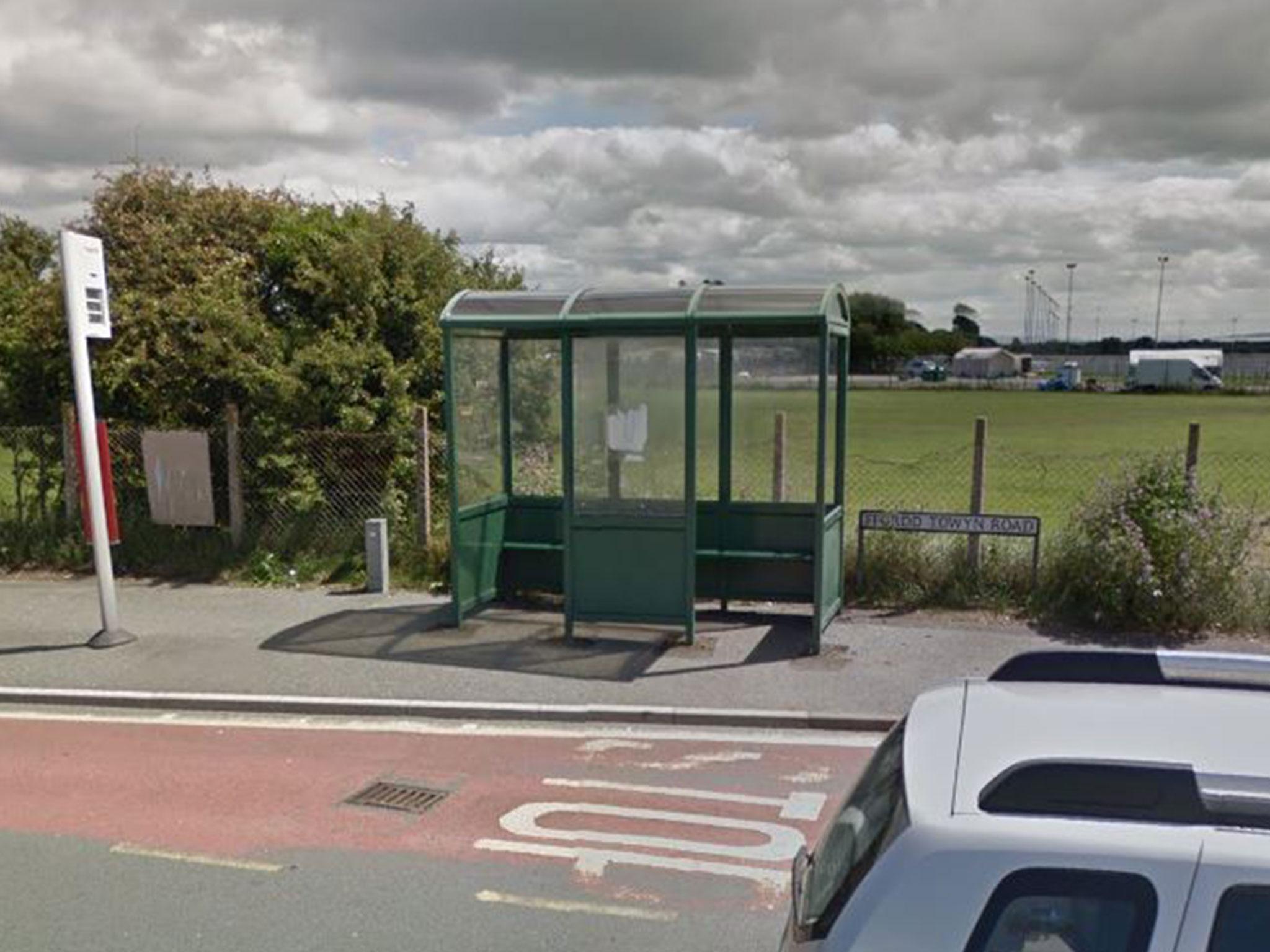 The baby girl was discovered in the bus shelter near a pub in Towyn, North Wales