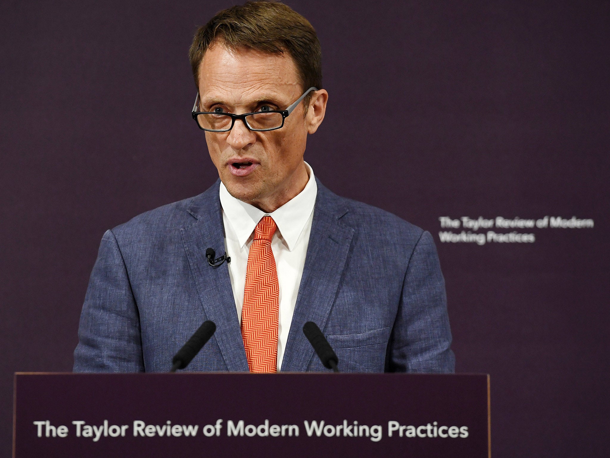 Mr Taylor, who is chief executive of the Royal Society of Arts, published his widely anticipated review into working practices in July