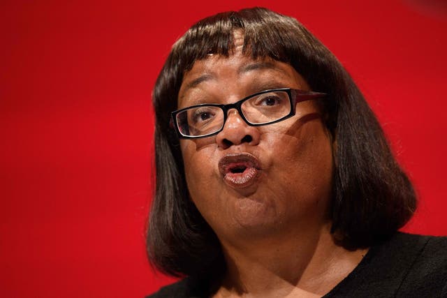 Diane Abbott addresses delegates at the Labour Party conference