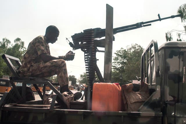 The army have defended against a number of Boko Haram attacks in Maiduguri (pictured previously) 