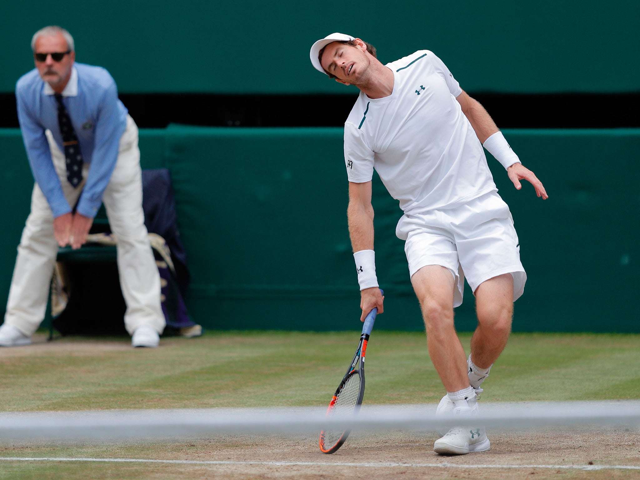 Murray spent much of the match in visible discomfort