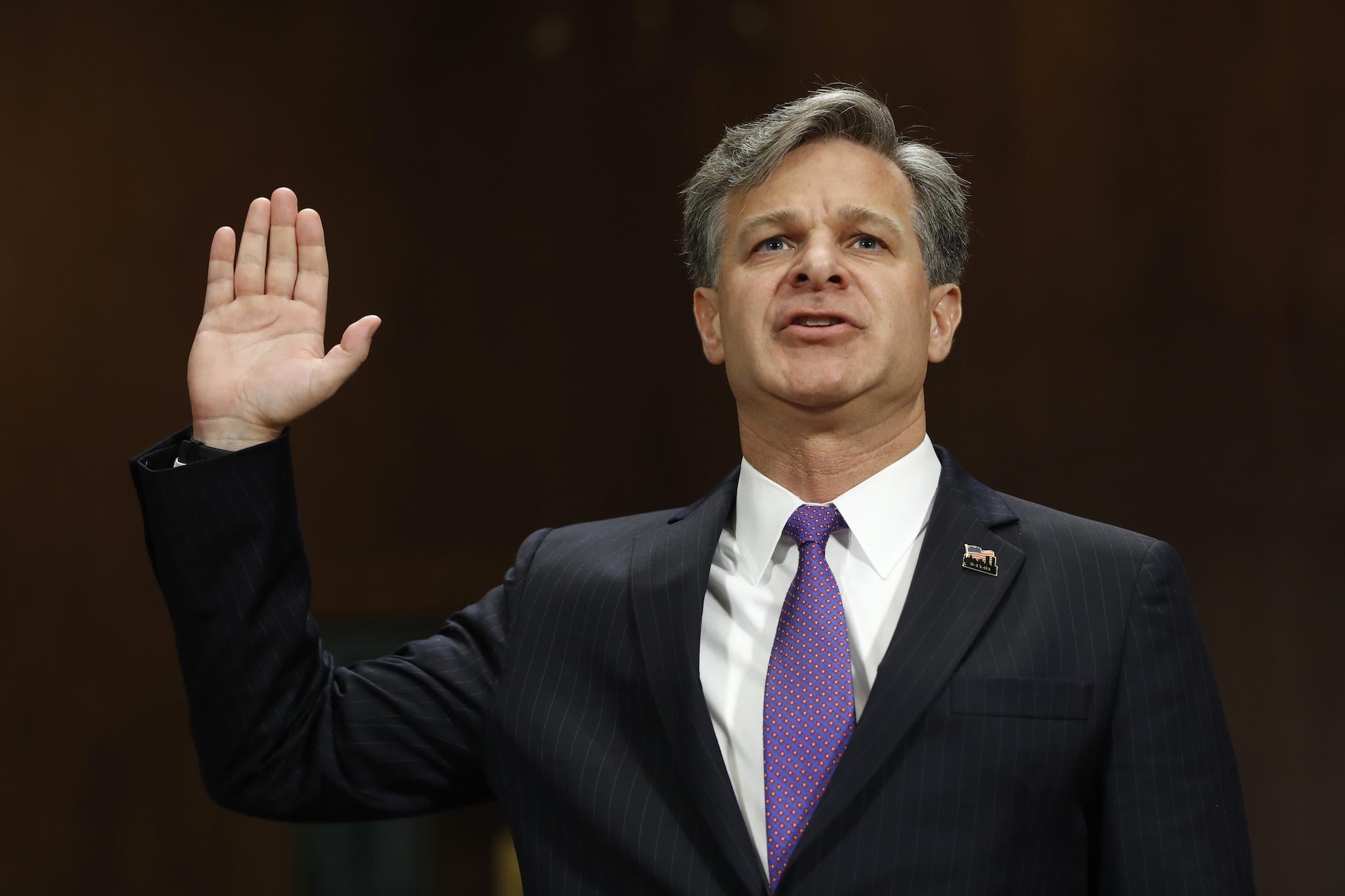 FBI Director nominee Christopher Wray testifies on Capitol Hill in Washington