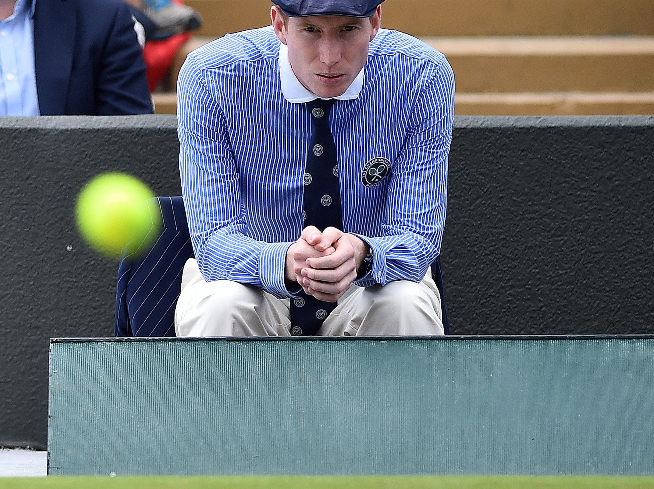 A line judge watches on