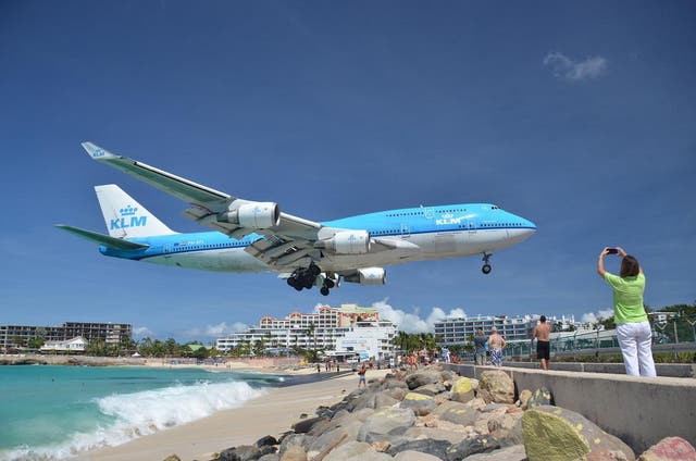 The airport is notorious for its runway which ends at a beach
