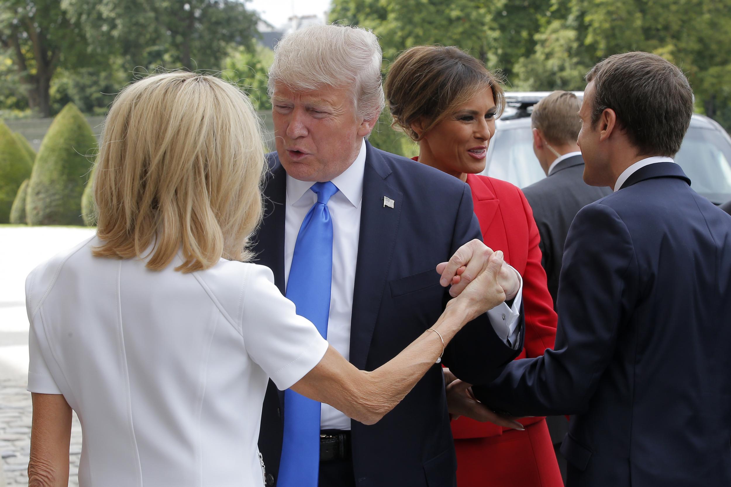 The US President caused offence in France by saying Brigitte Macron was ‘in good shape’