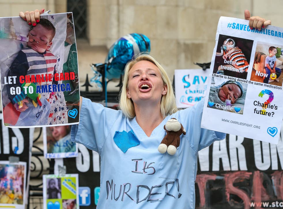 Supporters of Charlie Gard and his parents came from across the country to gather outside the High Court
