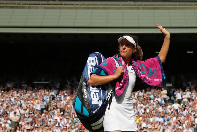 Konta leaves Centre Court for another year after starting the tournament with only one Wimbledon win in her career