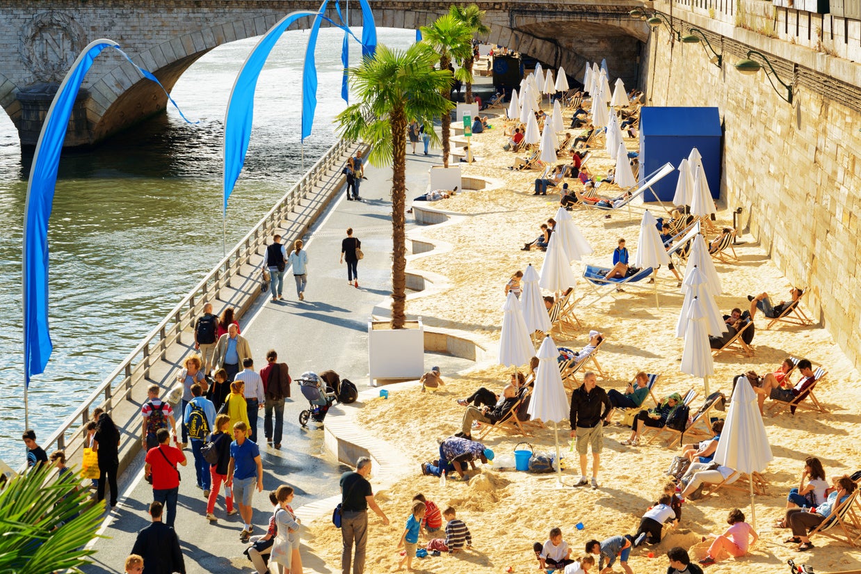 Paris Plage, a free riverside beach event, is now in its 15th year (Getty)