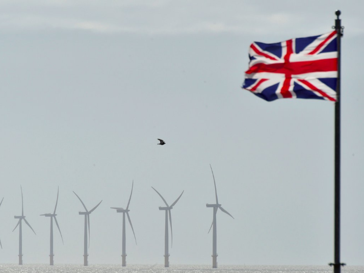 An off-shore wind farm is seen in the English Channel near Clacton-on-Sea in south east England August 29, 2014.