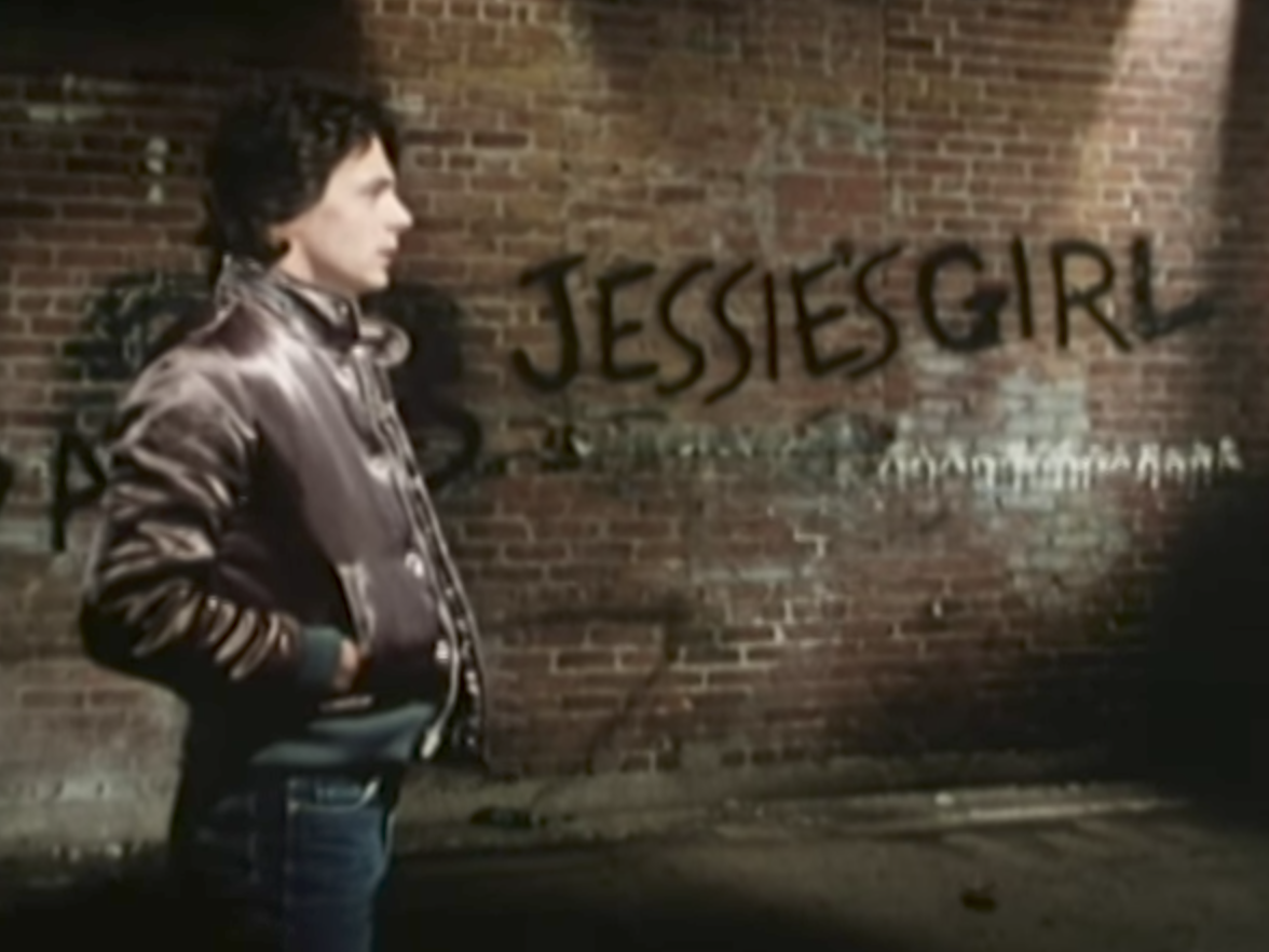 Rick Springfield in the "Jessie's Girl" music video.