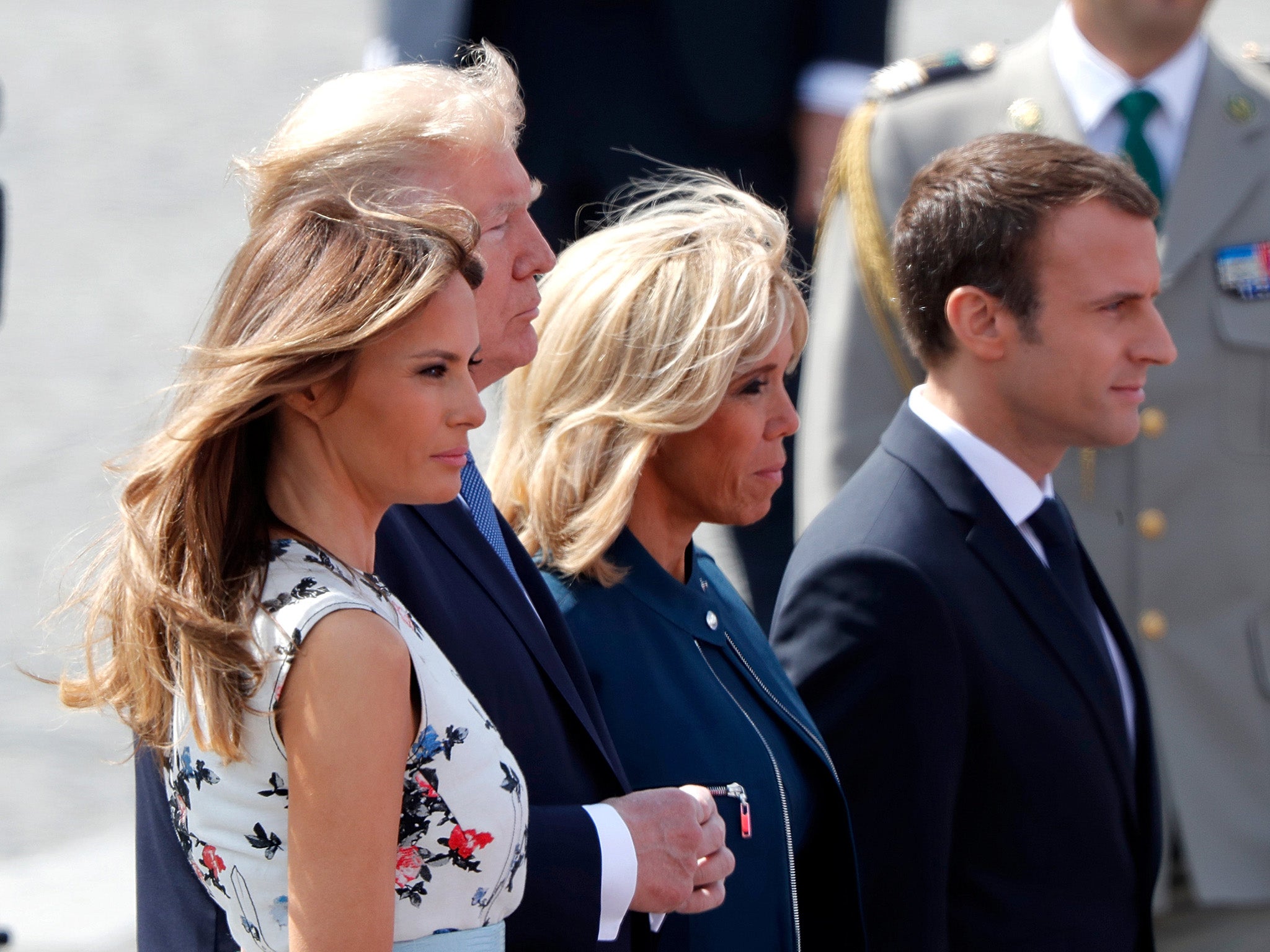 Donald and Melania Trump in France with Emmanuel Macron and his wife, Brigitte