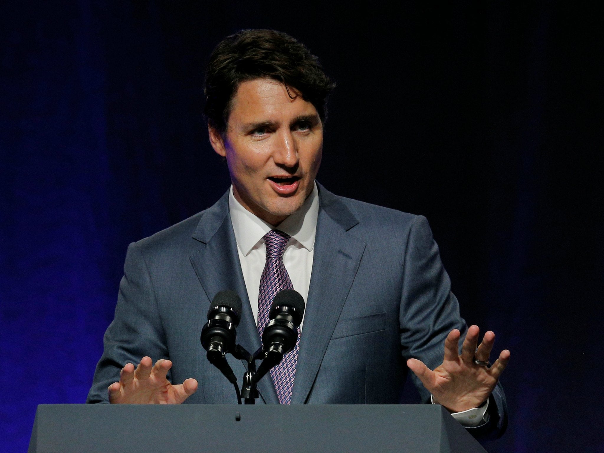 Canadian Prime Minister Justin Trudeau addresses the National Governors Association summer meeting