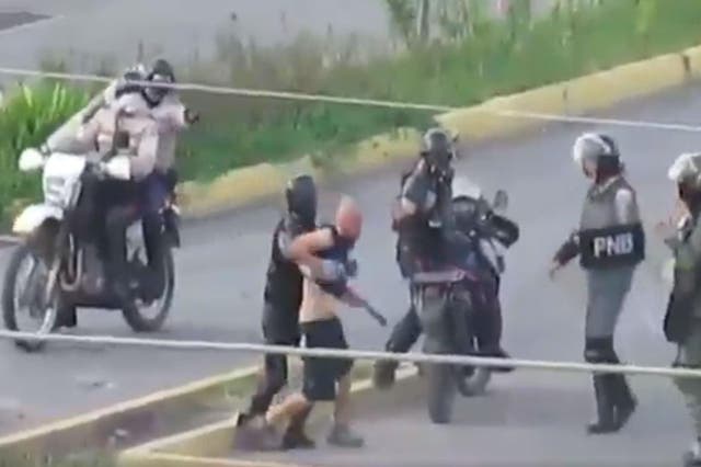 The man was attacked by members of the Venezuelan national guard, one of the army's four components