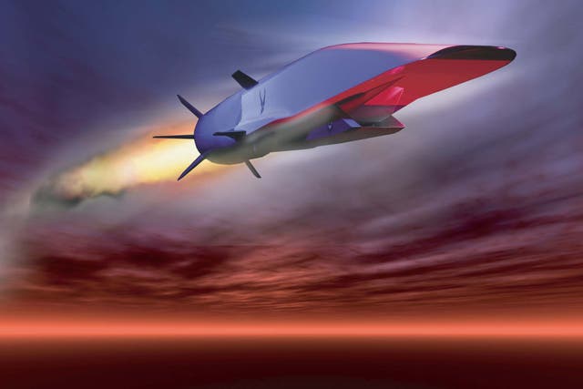 The X-51A Waverider, a prototype for a hypersonic missile, is designed to accelerate to about 7,700mph