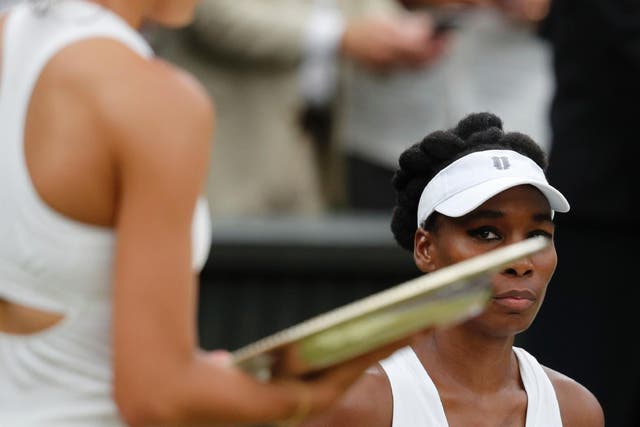 Williams started well against Muguruza, but fell to a bewildering defeat