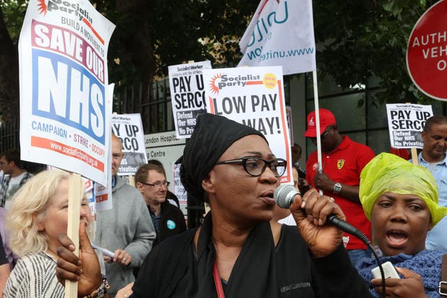 Rally in support of health workers angered by low pay and poor treatment