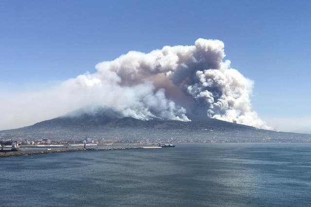 The famed stratovolcano was on fire last week