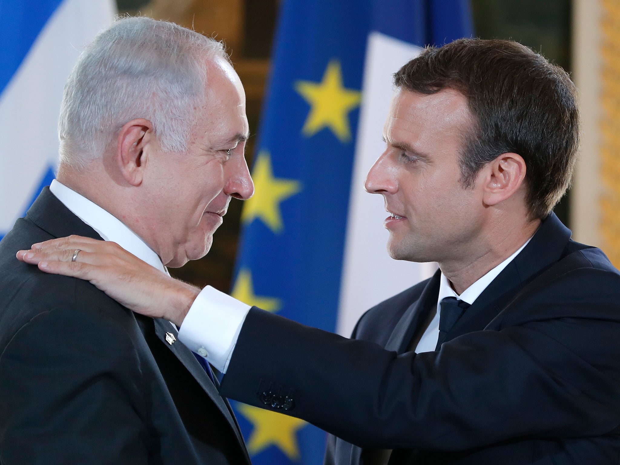 Emmanuel Macron told Benjamin Netanyahu he would stand up to anti-Zionist sentiment