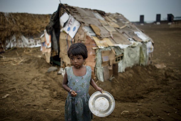 Child refugee in Burma after military retaliation